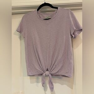 Madewell Purple Tie-Front Short Sleeve Tee